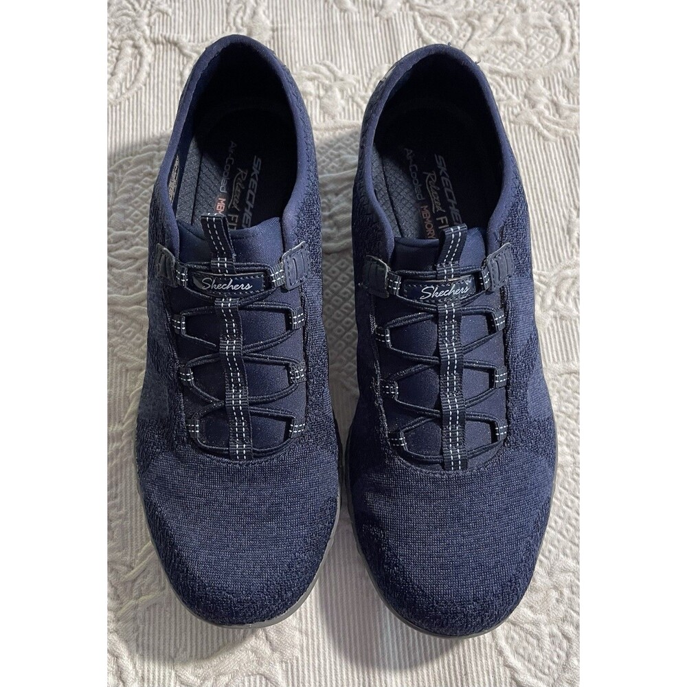 Skechers Relaxed Fit Slip On Air Cooled Memory Foam SN23855 Blue Ladies 10